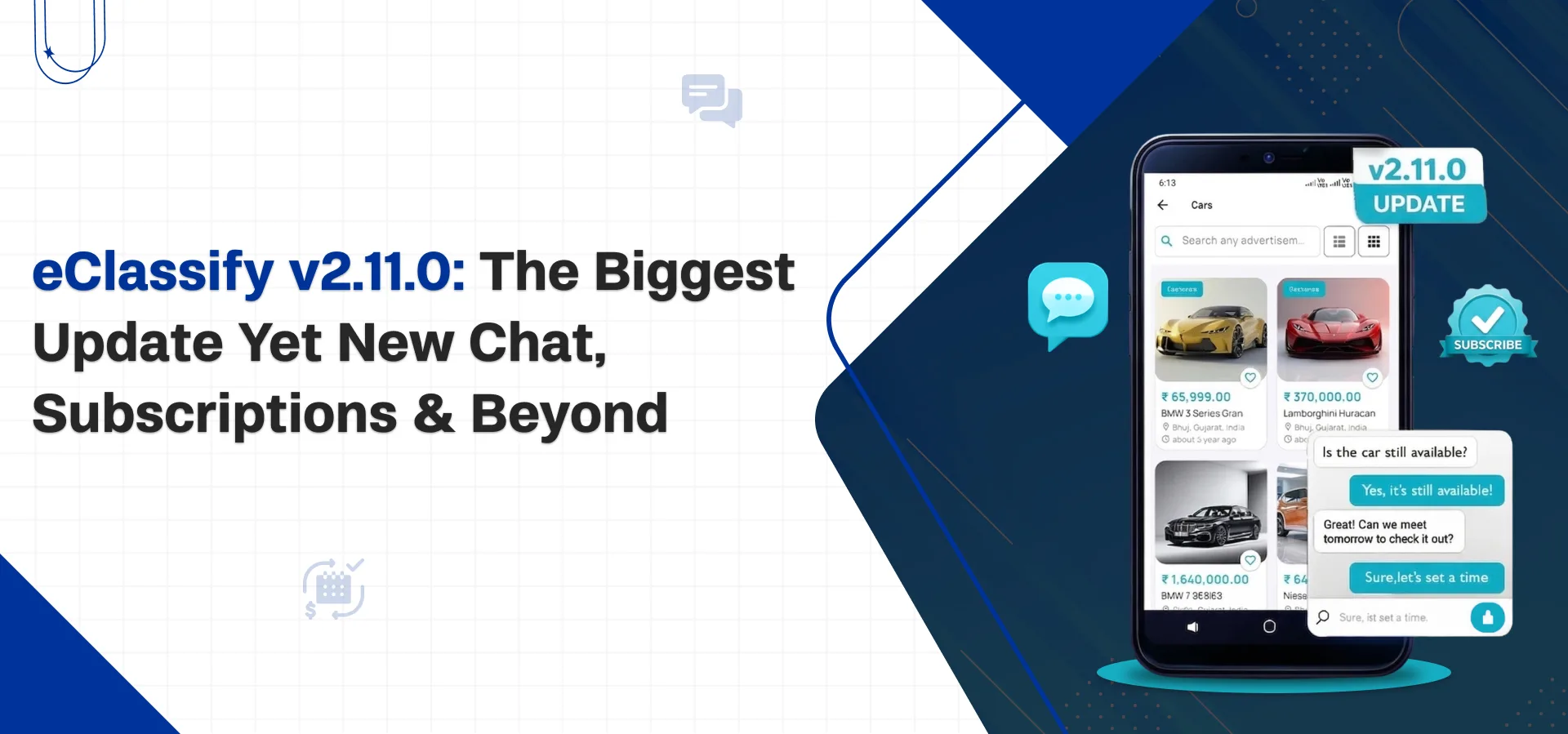 eClassify v2.11.0: The Biggest Update Yet New Chat, Subscriptions & Beyond