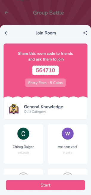 Join Room-Group Battle
