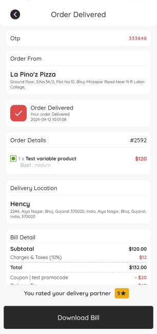 Order Delivered