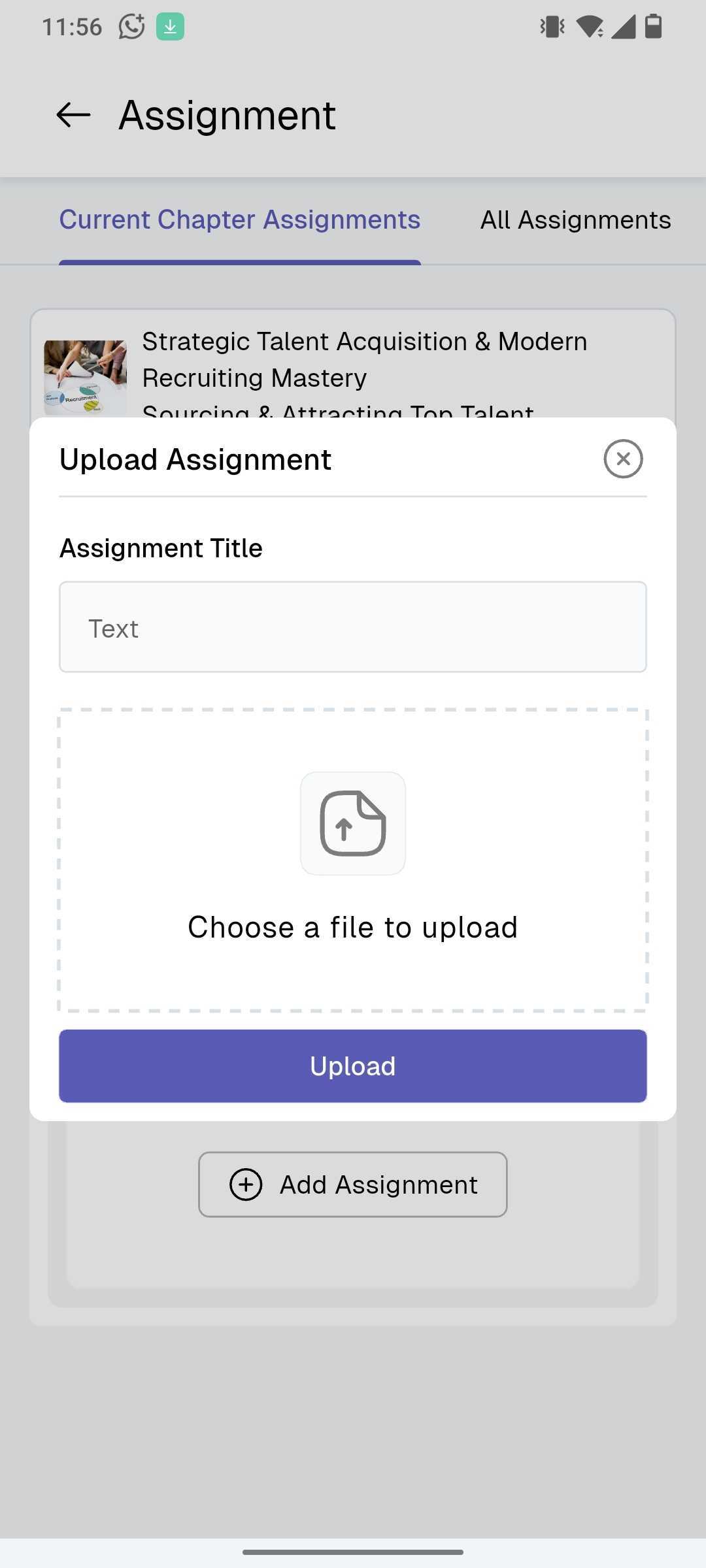 Upload Assignment