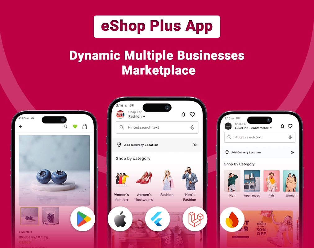 eShop Plus - Multi Vendor eCommerce, Multi Module Flutter App with Laravel Admin Panel