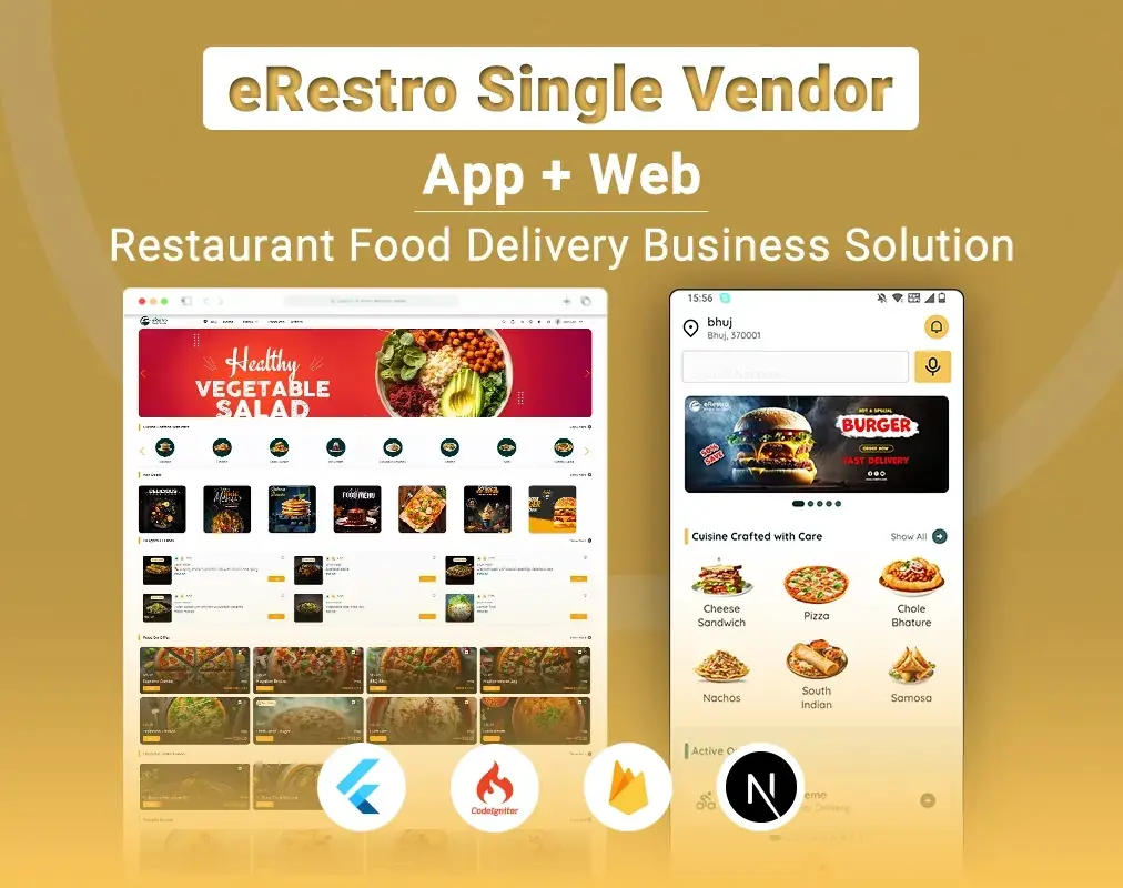 eRestro - Single Vendor Restaurant Flutter App | Food Ordering App with Admin Panel