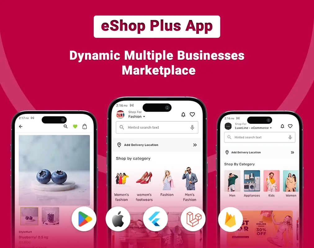 eShop Plus - Multi Vendor eCommerce, Multi Module Flutter App with Laravel Admin Panel